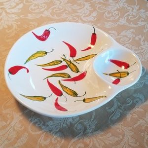 Ceramic chip and salsa bowl by Ancora Italy
